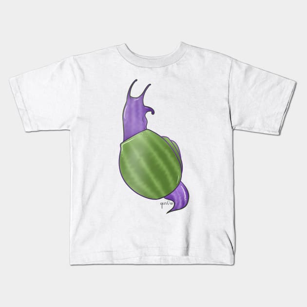 Genderqueer Pride Snail Kids T-Shirt by Qur0w